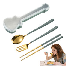 Cutlery Set for the Kitchen Stainless Steel Compact Portable Kitchen Set For Food Prep Dark Green
