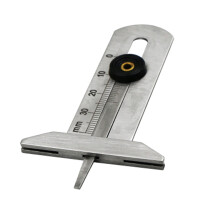 Silver Tyre Depth Gauge, Shock-Resistant Metal Meter for Cars
