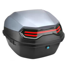 Motorcycle Top Case Sea Turtle Design, Large Capacity Trunk Box, Grey Helmet Storage for Motorcycle and Scooter