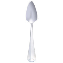 Stainless Steel Serrated Spoons Long Handle Grapefruit Spoon Ice Cream Scrape Dessert Spoon For Kiwi Silver