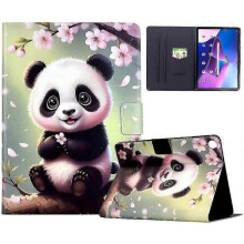 (Sakura Panda, Multicolor) Stand Case for Lenovo Tab M10 (Gen 3) Pattern Printing Tablet Leather Cover with Auto Wake Sleep - D