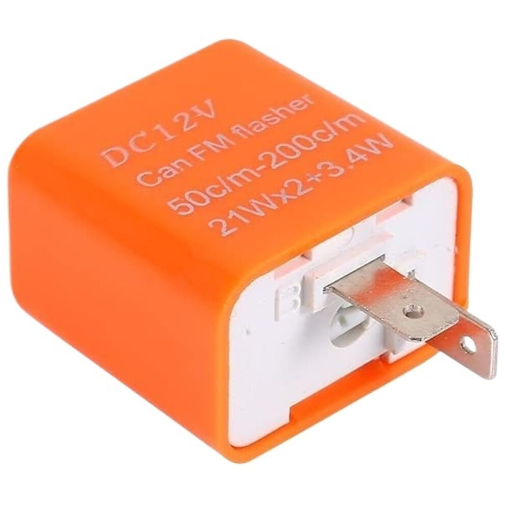 2Pin Motorcycle Led Flasher Relay Adjustable Frequency 12V Turn Signal Blinker Indicator Orange 9016109361103