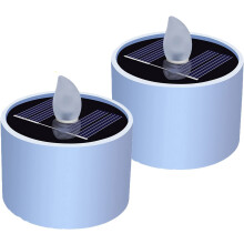 Solar Powered LED Candle 2 Pack Outdoor Waterproof Warm White Decorative Patio Candles