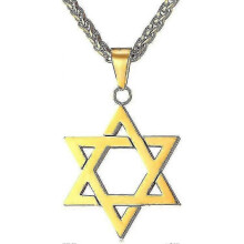 (Free Size, Star of David-Gold) Star of David Necklace for Men 18K Gold Plated Hexagram Magen David Pendant Necklaces Stainless Steel Jewish Jewelry