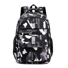 (Black) Large capacity outdoor travel leisure backpack student school bag