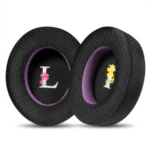 Breathable Black & Purple Earphone Covers for Sennheiser Momentum 3 Headphones (2-Pack)