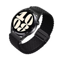 Stilvolles schwarzes 20mm geflochtenes Nylon Magnet Uhrenarmband