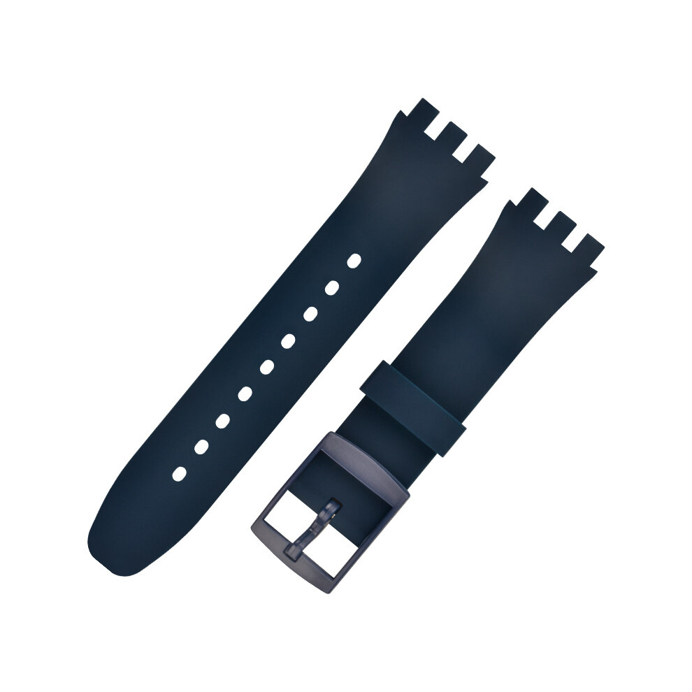Premium Silicone Swatch Watch Strap Replacement Navyblue 17 Mm 7314281023683