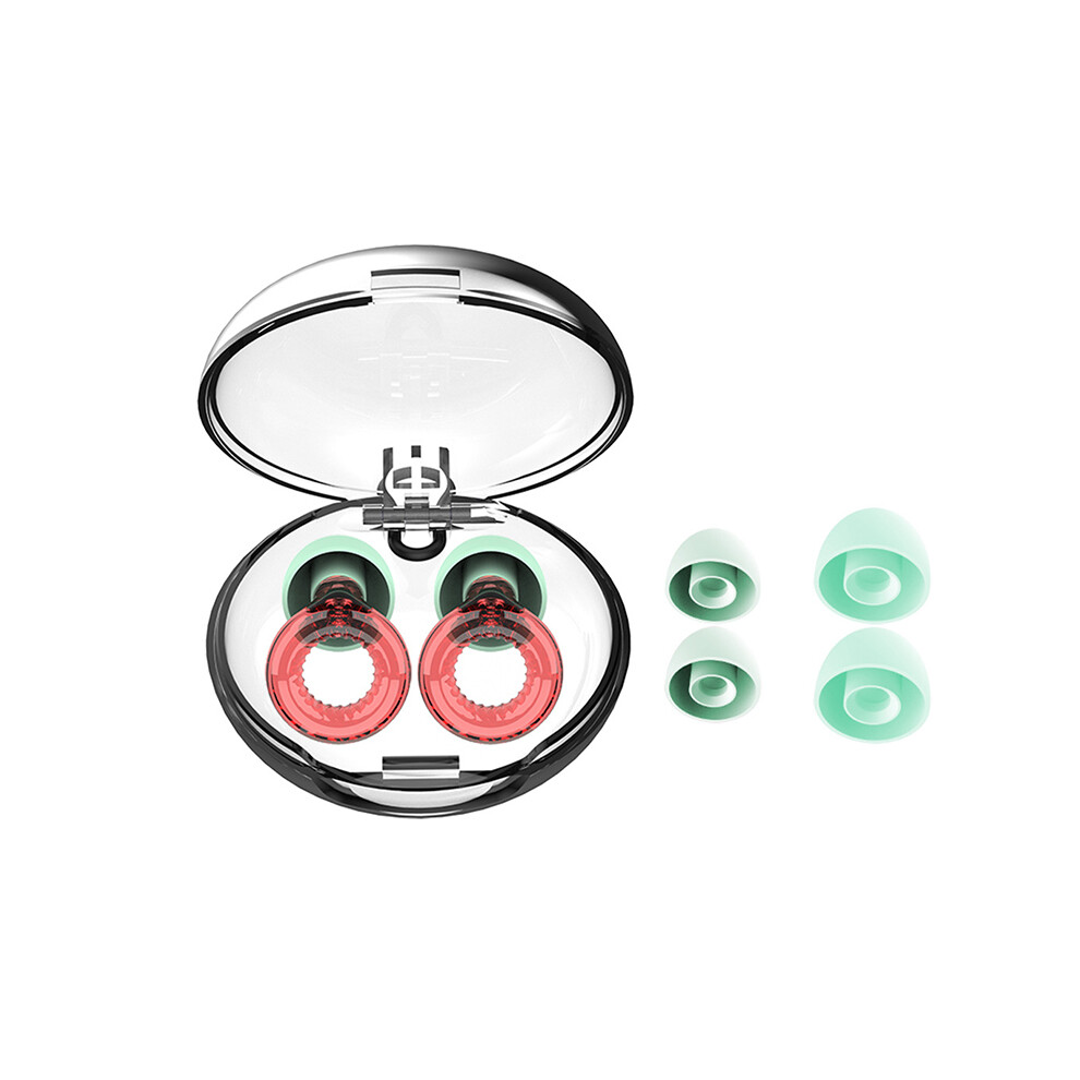 Soft Silicone Noise Uction Earplugs With Ear Caps Red 7314280647934