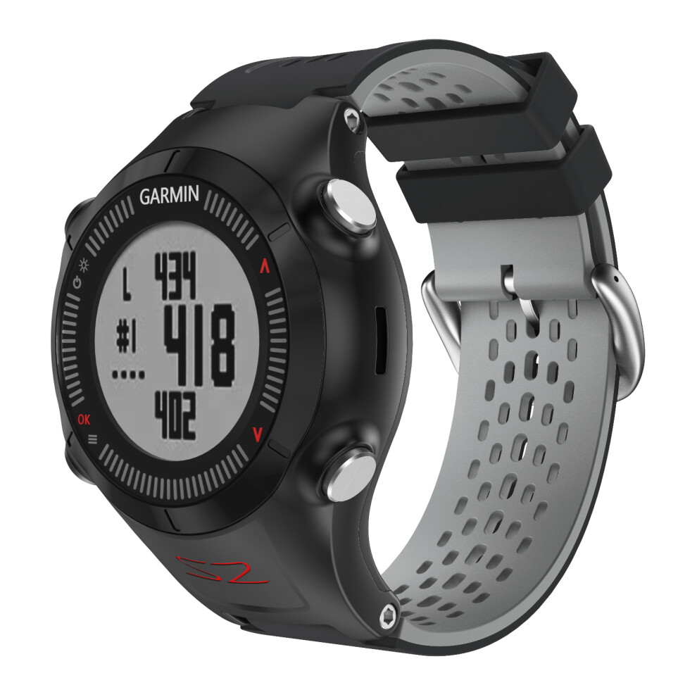 Watchband Compatible With Garmin Approach S2 Black/Gray 7314280138593