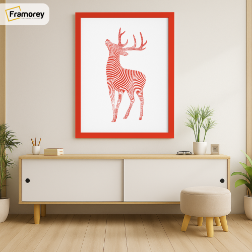 (40x60 CM) Thin Matt Red Picture Frame / Wall Art Frames / Flat Wooden Effect Poster Frame 2