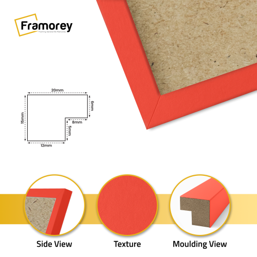(40x60 CM) Thin Matt Red Picture Frame / Wall Art Frames / Flat Wooden Effect Poster Frame 1