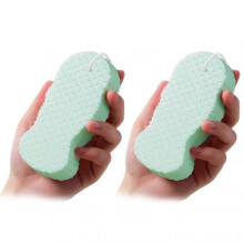 (2pcs, Green) Radiants Skin Sponge Korean Body Scrub Sponges Ultra Soft Exfoliating Dead Skin Remover for Bath Shower