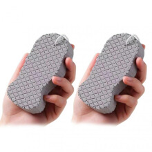 (2pcs, Grey) Radiants Skin Sponge Korean Body Scrub Sponges Ultra Soft Exfoliating Dead Skin Remover for Bath Shower