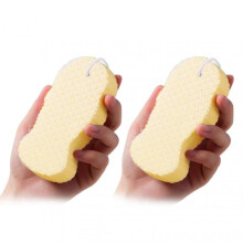(2pcs, Yellow) Radiants Skin Sponge Korean Body Scrub Sponges Ultra Soft Exfoliating Dead Skin Remover for Bath Shower