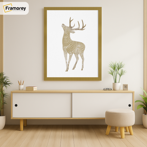 (30x40 CM) Thin Matt Gold Picture Frame / Wall Art Frames / Flat Wooden Effect Poster Frame 2