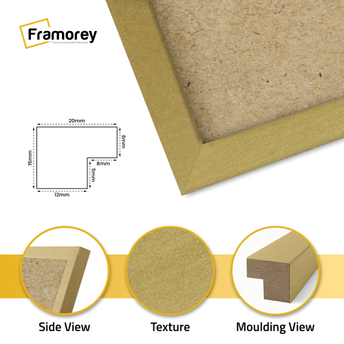 (30x40 CM) Thin Matt Gold Picture Frame / Wall Art Frames / Flat Wooden Effect Poster Frame 1