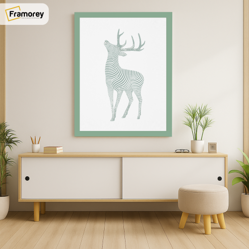 (24x7 Inch) Thin Matt Green Picture Frame / Wall Art Frames / Flat Wooden Effect Poster Frame 2