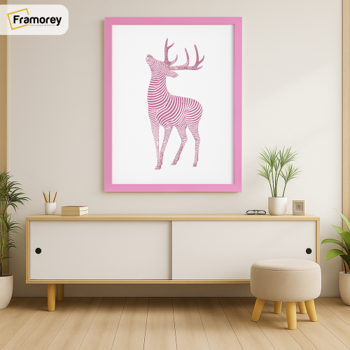 (6x4 Inch) Thin Matt Pink Picture Frame / Wall Art Frames / Flat Wooden Effect Poster Frame 2