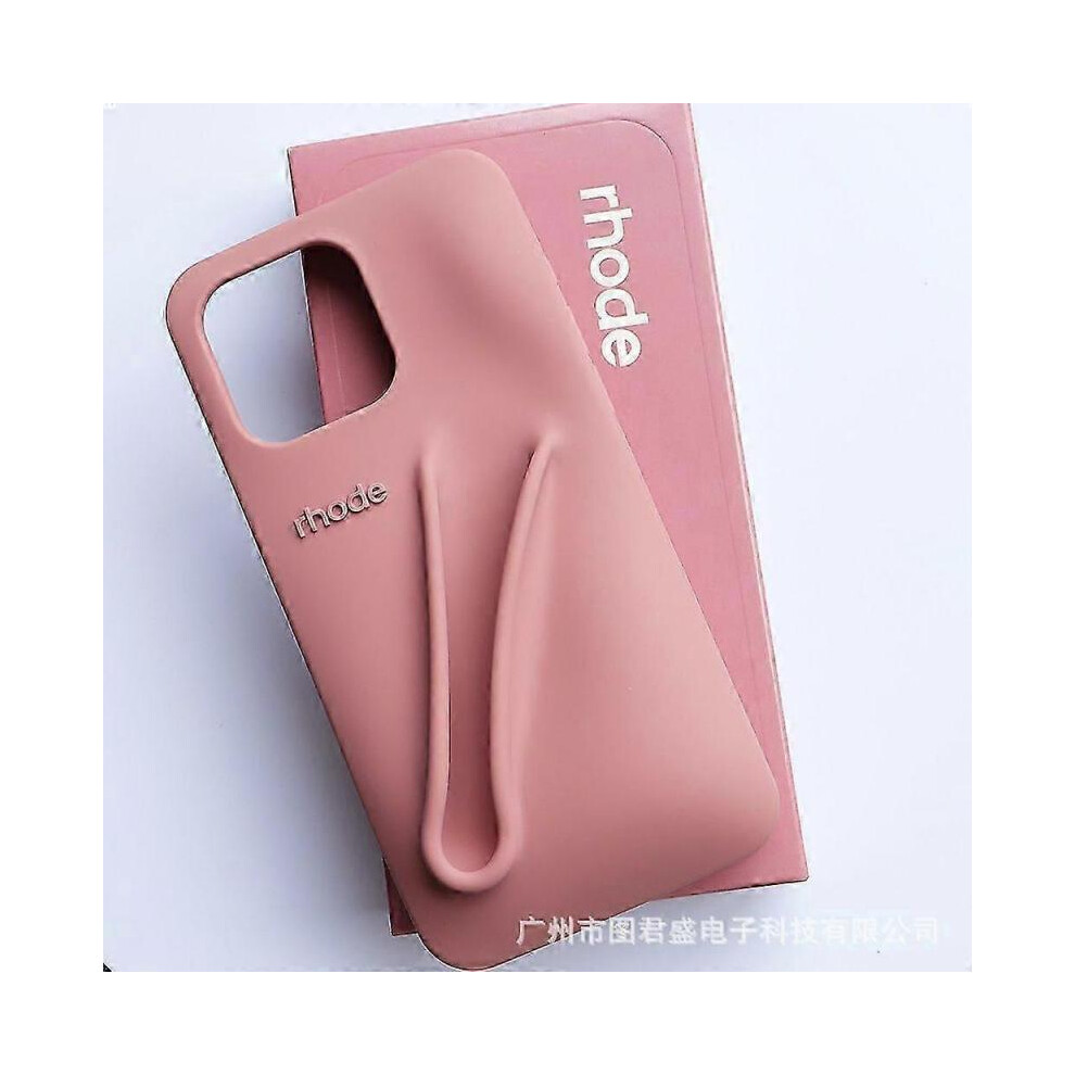 (Iphone14, Meat Powder) Lipstick Lip Silicone Full Package Suitable For Iphone 13/14/15 Pro Max Mobile Phone Case For Iphone