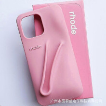 (iphone14, Pale Pink) Lipstick lip silicone full package suitable for iPhone 13/14/15 pro max mobile phone case for iPhone