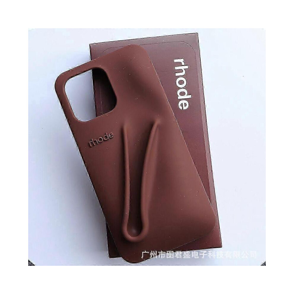 (Iphone16, Brown) Lipstick Lip Silicone Full Package Suitable For Iphone 13/14/15 Pro Max Mobile Phone Case For Iphone