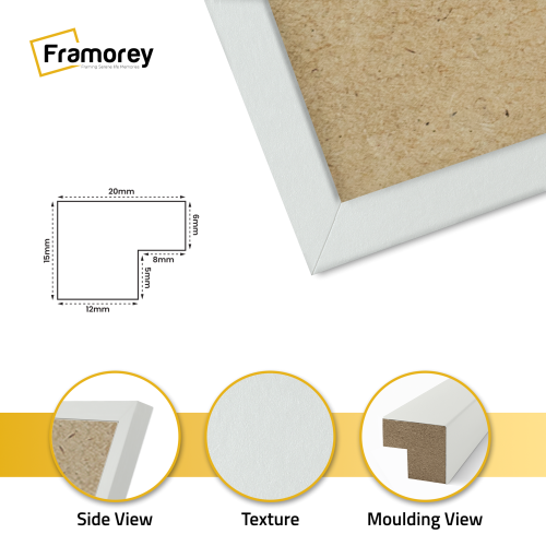 (6x4 Inch) Thin Matt Silver Picture Frame / Wall Art Frames / Flat Wooden Effect Poster Frame 1