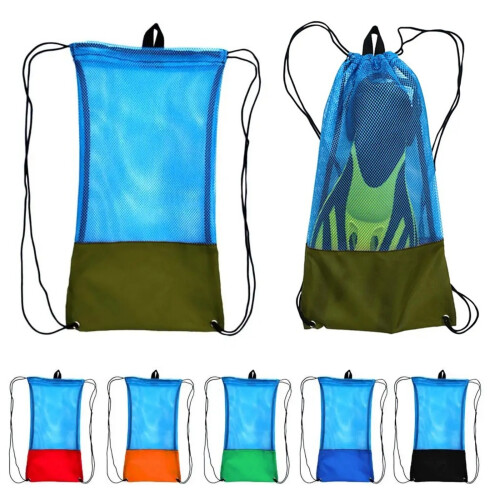 Sport Gym Net String Bag Dive Gear Bag Backpacks-Large Blue 2