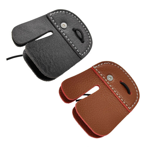 Leather Finger Guard Double Layered Finger Tab Leather-brown 1