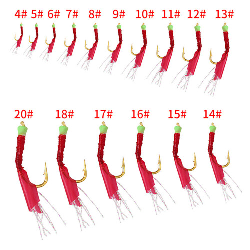 6Pcs Luminously Bean String Hook Rigs Tied Hook for-12 1