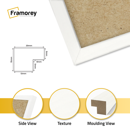 (40x50 CM) Thin Matt White Picture Frame / Wall Art Frames / Flat Wooden Effect Poster Frame 1