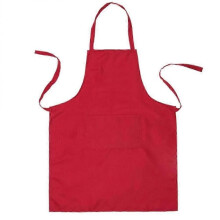 Pure Color Neck Strap Bib Apron Waterproof Restaurant and Home Kitchen Apron 60x70cm (Red)