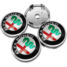 4 Pack Silver 60mm/2.36inch fit Alfa Romeo Wheel Center Hub Caps,Hubcaps Logo Covers for (fit Silver Alfa Romeo Center Caps) (U/D)