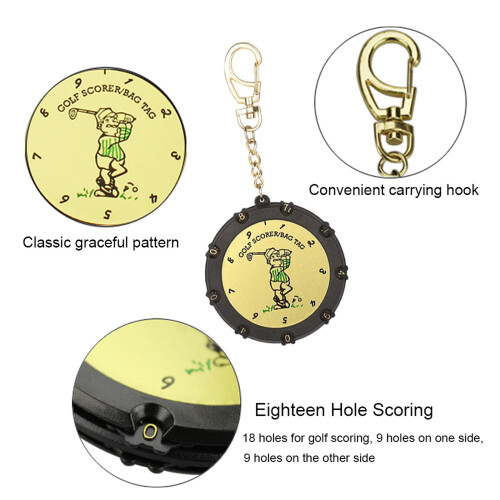 Durability Golf Score Trackers Rotating Plate Golf-gold 1