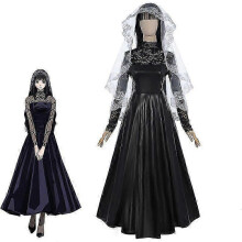(L, Without wig) Japanese Anime Uniform Osaragi Cosplay PU Leather Dress Halloween Carnival Party Costume for Women