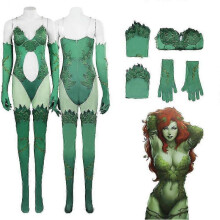 (XS, Female) Anime Poison Cos Ivy Cosplay Costume Outfit Fantasy Jumpsuit Gloves Accessories Halloween Carnival Suit For Adult Girls Roleplay