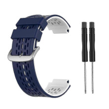 (Blue White) Durable silicone band for Garmin Approach S2 S4 sports watch