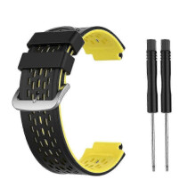 (Black Yellow) Durable silicone band for Garmin Approach S2 S4 sports watch