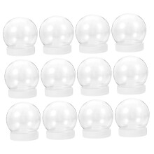 Snow Globes 12-Piece DIY Clear Plastic Globes For Crafting High Transparency Christmas Ornaments Gift Making