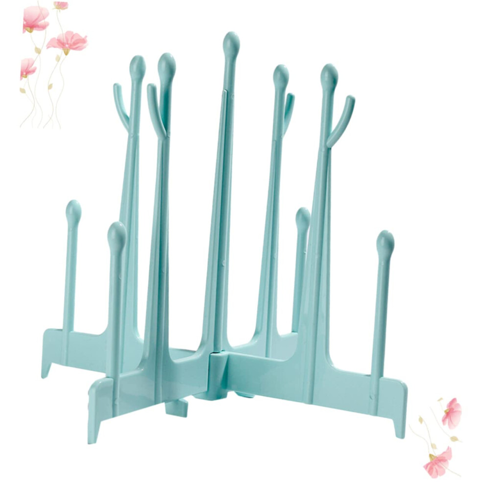 Detachable Baby Bottle Drying Rack For Toddlers, Portable Foldable Drainer Stand, Quiet Easy To Clean Storage Rack Blue