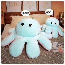 (90cm,Blue)NEW Reversible Octopus Stuffed Animal, Large Plush Octopus Cushion Pillow Toys FT