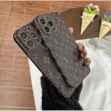 (Phone 13) Designer luxury Iphone 15-11 women's phone case, classic style PU leather case, slim slim phone case compatible with Iphone