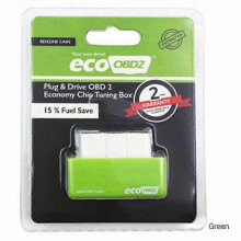 (10*10*3, Green) ECO OBD2 Detector Flasher Fuel Power Economy Chip Tuning Box 1Pc for Petrol Cars