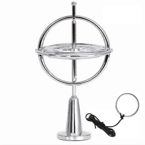 (Silver) Self-Balancing Gyroscope Anti-Gravity Decompression Educational Toy Colorful Gyroscope, Gift for Kid