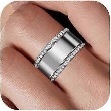 (9, Silver) 2-Pack 14K Gold Plated Stacking Rings for Oura Ring Gen 4/Oura Ring Gen 3, Cubic Zirconia Simulated Diamond Oura Stack Rings for Women