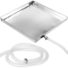 Drip Pan with Drain Hose Ac Unit Drip Tray for Outdoor Installation Silver 40.00X40.00X3.00CM Leak Proof 1 Set
