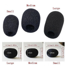 (Medium) 10PCS Microphone Windscreen Sponge Cover Headset Mic Foam Cover Protective Cap for Gooseneck Meeting Microphone Medium