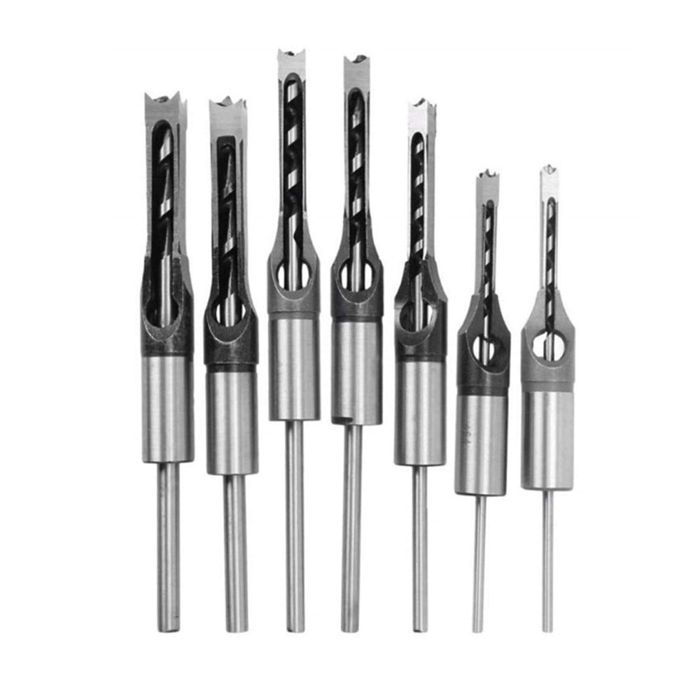 Square Hole Drill Bit Sets 7Pcs Hss Wood Mortising Drill Bit Set 6.4Mm/8Mm/9.5Mm/10Mm/12.7Mm/14Mm/16Mm 9016109362469