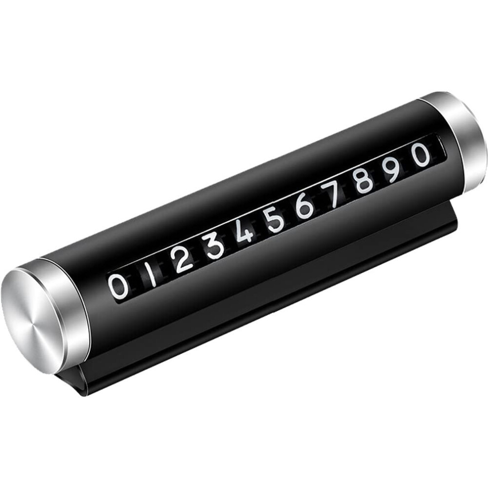 Temporary Car Parking Card Number Plate Rotating Display Phone Number Card Car Stop Accessories Black 9393856284788