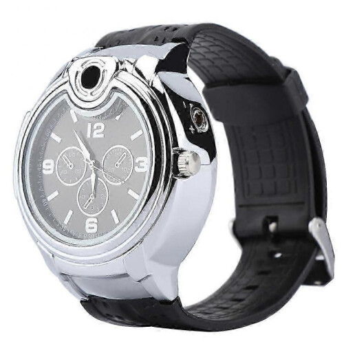 Cigarette Lighter Watch, Refillable Butane, Quartz Watch, Black 1